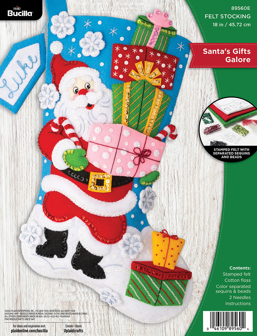 Bucilla ® Seasonal - Felt - Stocking Kits - Santa's Gift Galore - 89560E