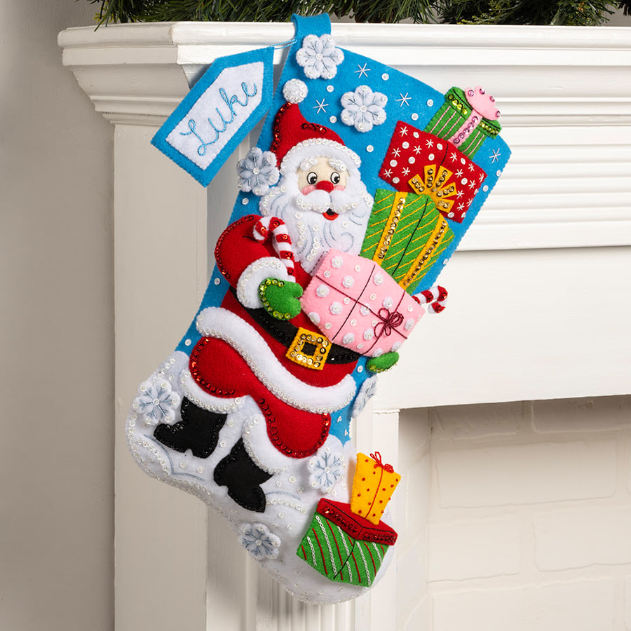 Bucilla ® Seasonal - Felt - Stocking Kits - Santa's Gift Galore - 89560E
