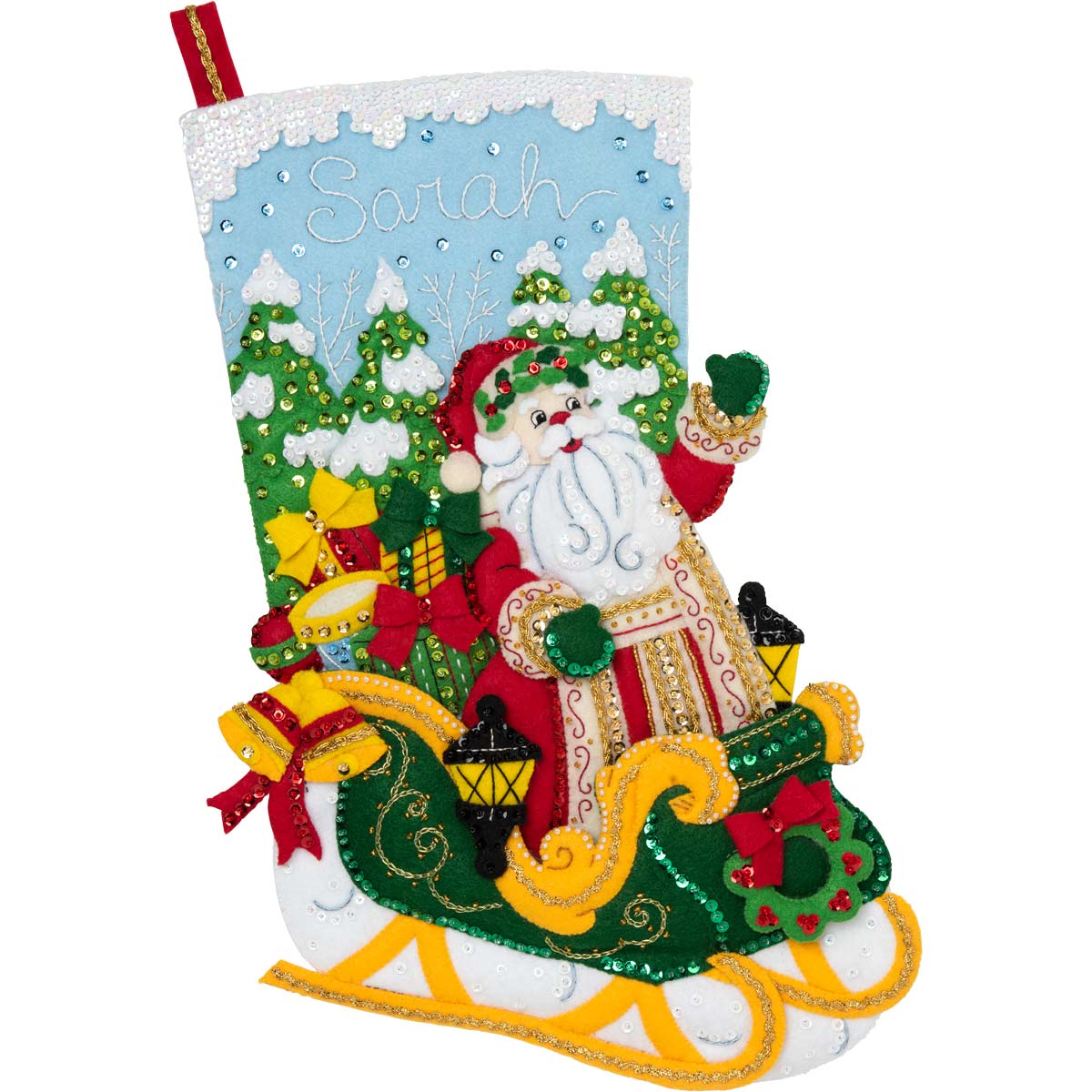Bucilla ® Seasonal - Felt - Stocking Kits - Santa's Grand Sleigh - 86842E