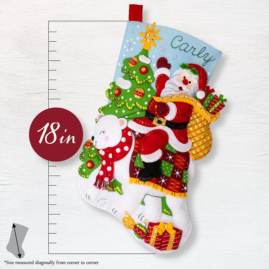 Bucilla ® Seasonal - Felt - Stocking Kits - Santa's Polar Bear Ride - 89596E