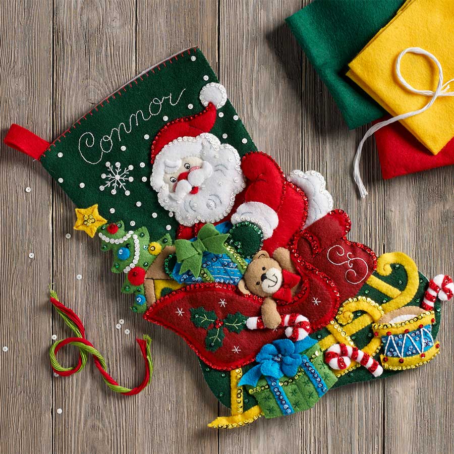 Bucilla ® Seasonal - Felt - Stocking Kits - Santa’s Sleigh - 86866
