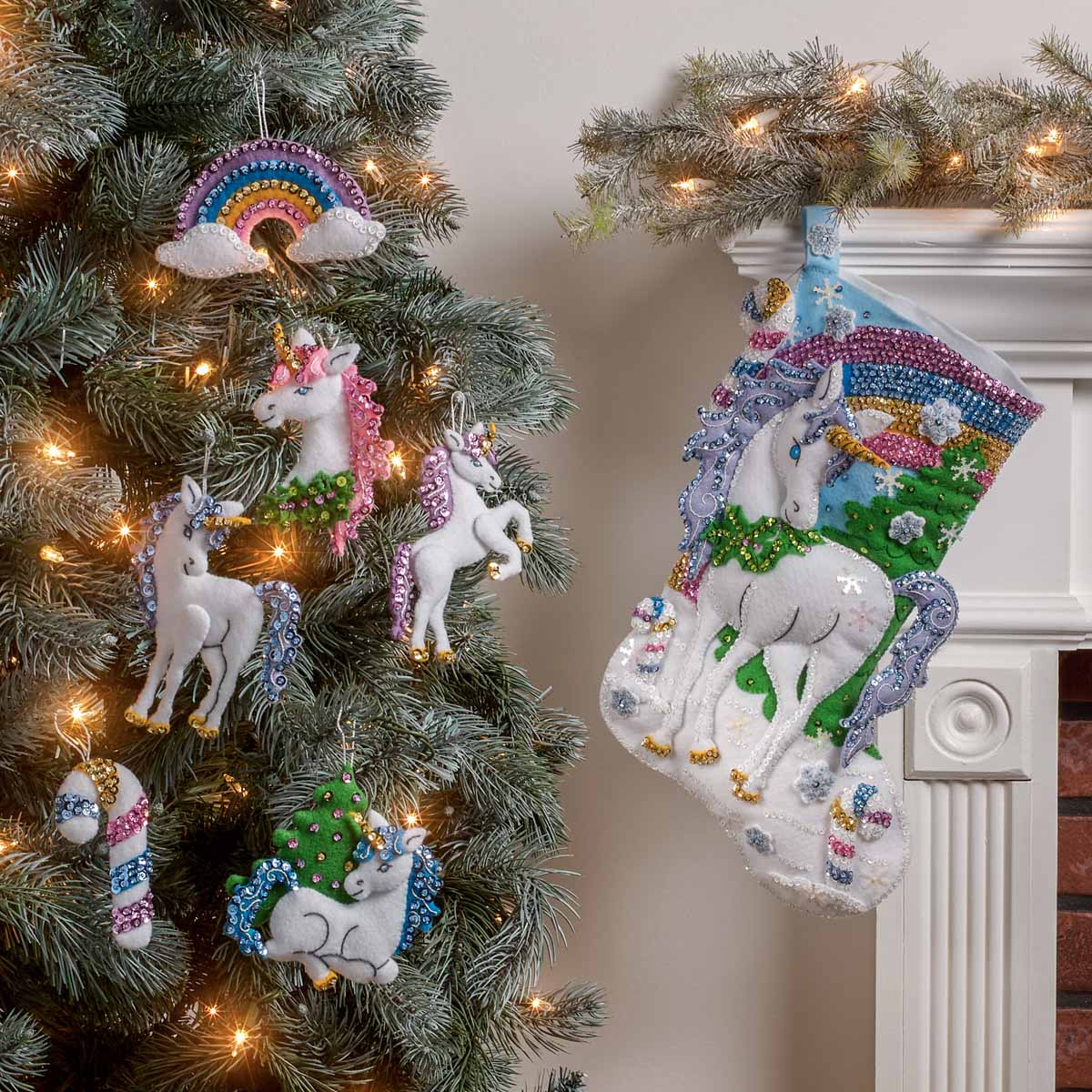 Bucilla ® Seasonal - Felt - Stocking Kits - Santa's Unicorn - 89250E