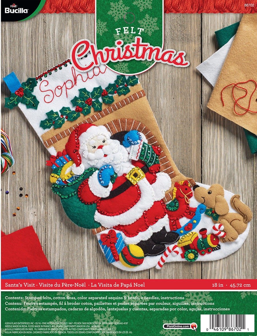 Bucilla ® Seasonal - Felt - Stocking Kits - Santa’s Visit - 86702