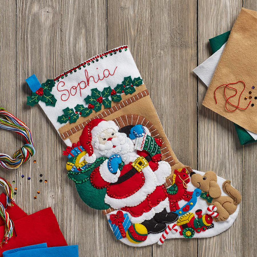 Bucilla ® Seasonal - Felt - Stocking Kits - Santa’s Visit - 86702