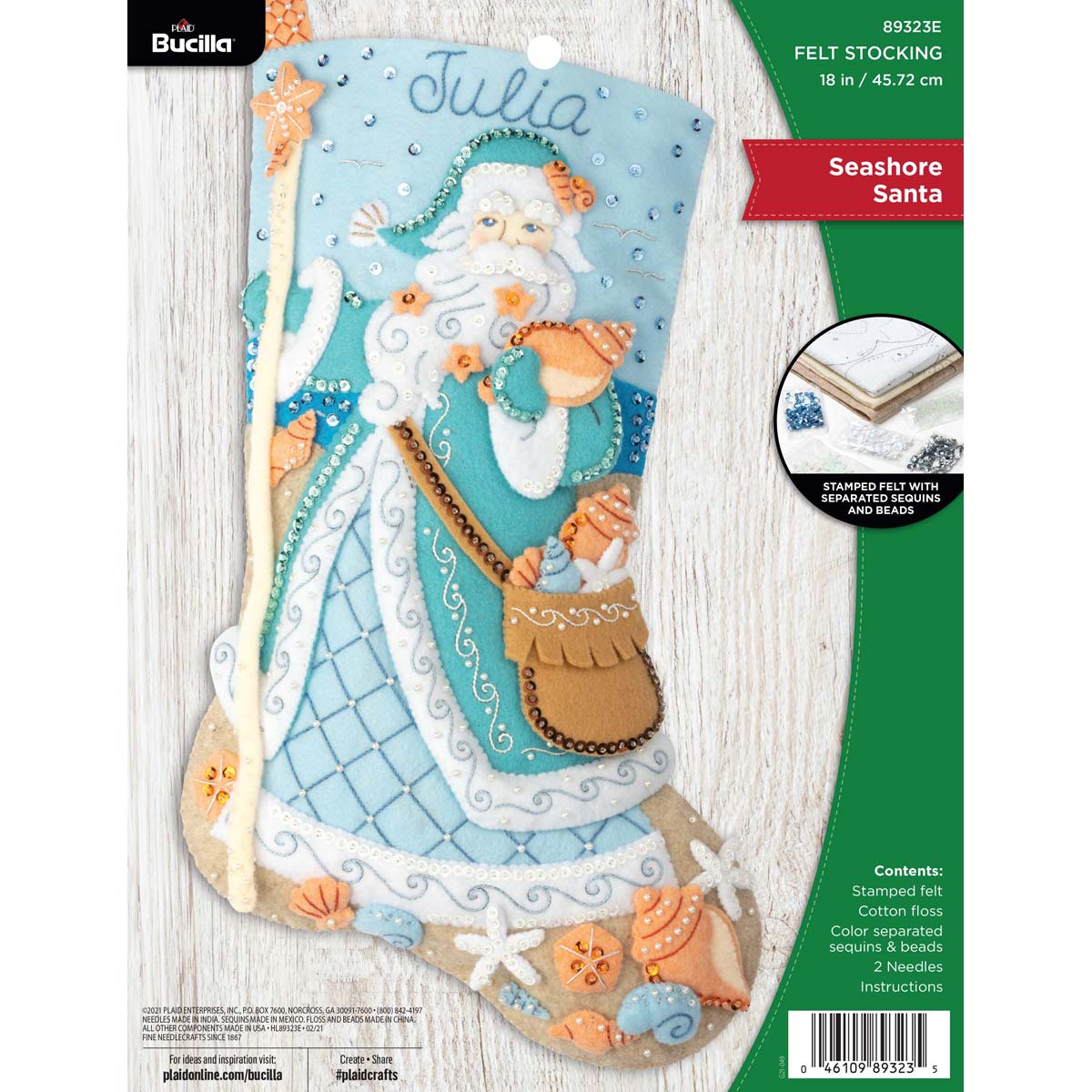 Bucilla ® Seasonal - Felt - Stocking Kits - Seashore Santa - 89323E