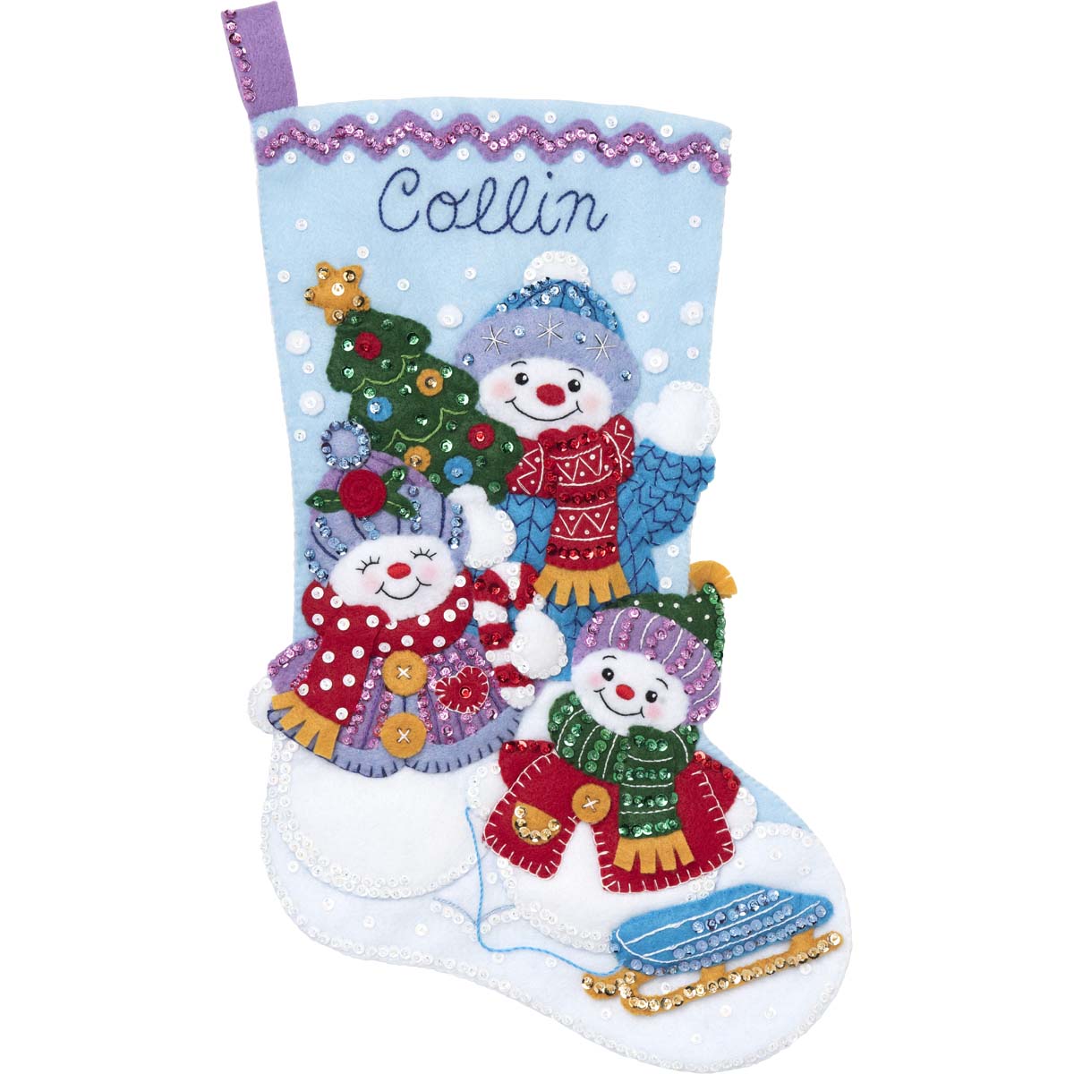 Bucilla ® Seasonal - Felt - Stocking Kits - Snow Family Portrait - 89232E
