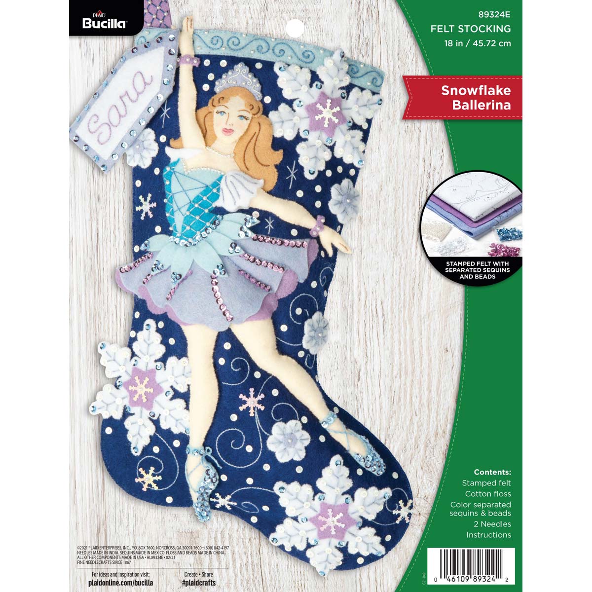 Bucilla ® Seasonal - Felt - Stocking Kits - Snowflake Ballerinia - 89324E