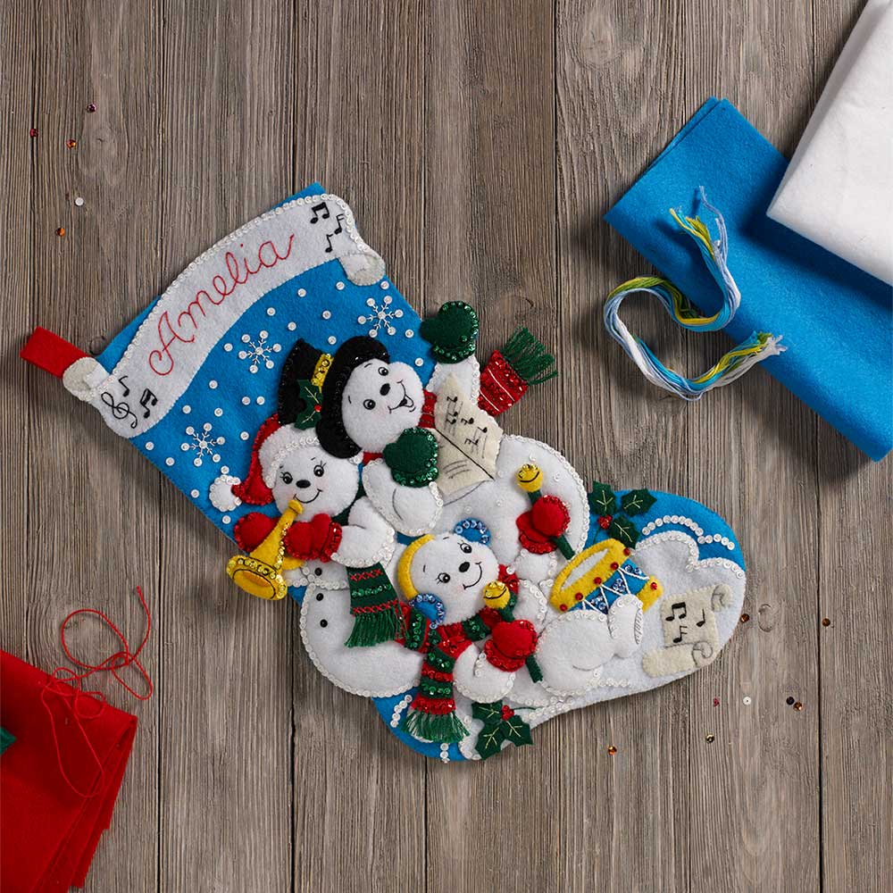 Bucilla ® Seasonal - Felt - Stocking Kits - Snowman Family Band - 86895