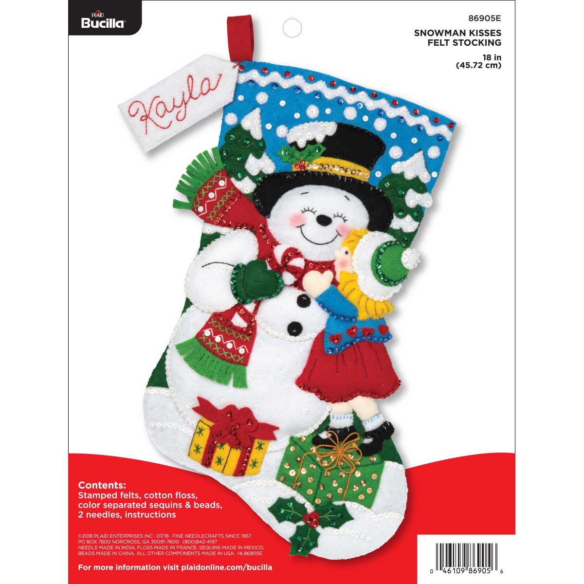 Bucilla ® Seasonal - Felt - Stocking Kits - Snowman Kisses - 86905E