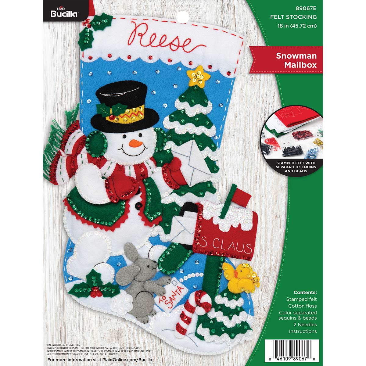 Bucilla ® Seasonal - Felt - Stocking Kits - Snowman Mailbox - 89067E