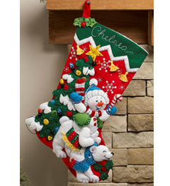 Bucilla ® Seasonal - Felt - Stocking Kits - Snowman & Polar Bear - 86358