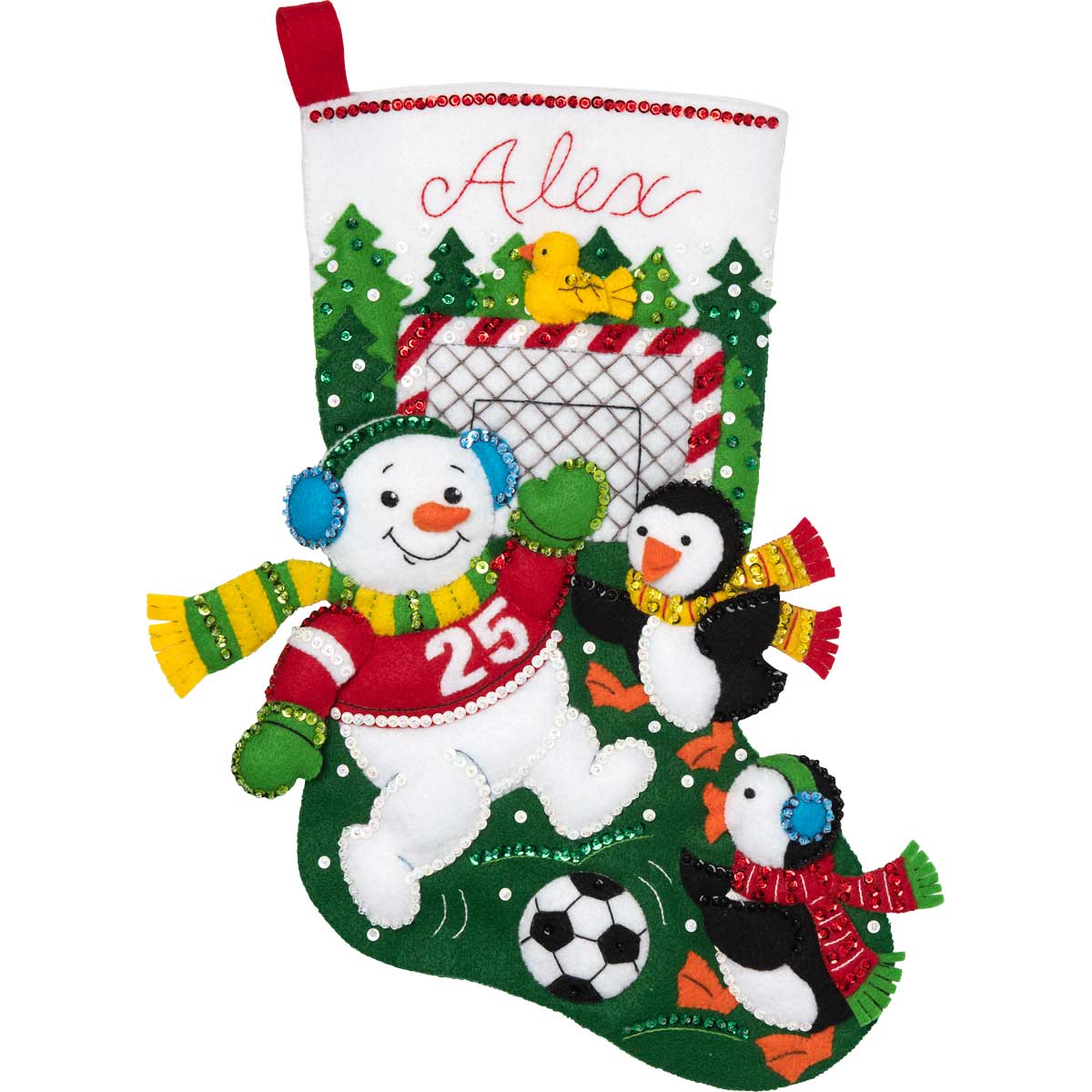 Bucilla ® Seasonal - Felt - Stocking Kits - Snowman Soccer Fan - 86904E