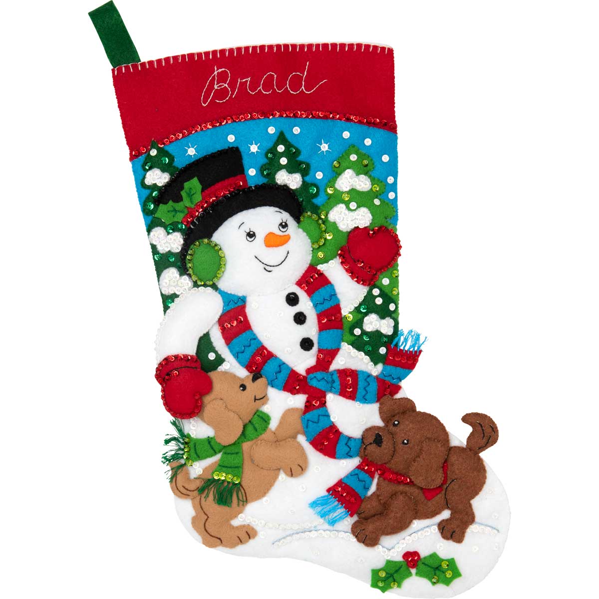 Bucilla ® Seasonal - Felt - Stocking Kits - Snowman and Puppies - 86900E