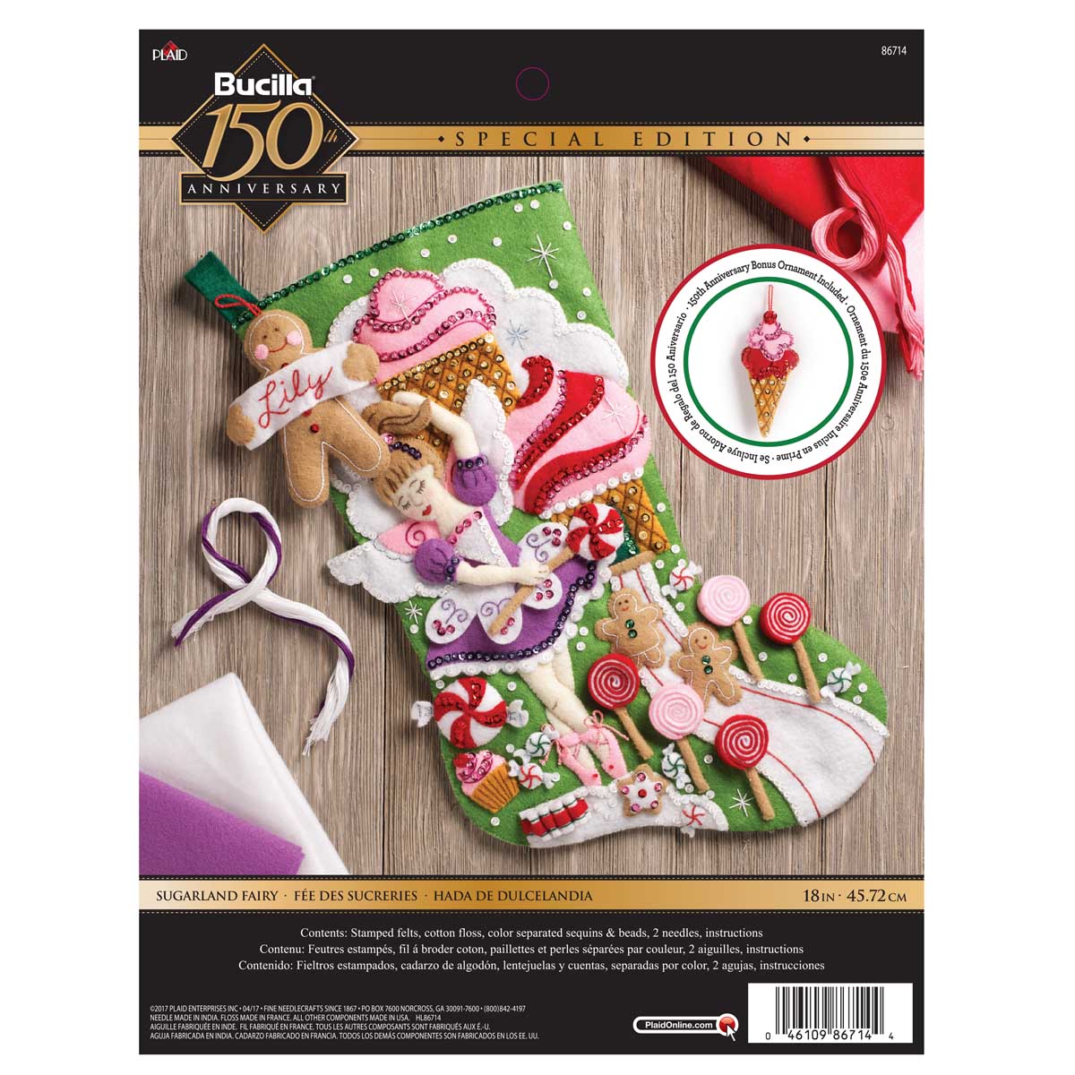 Bucilla ® Seasonal - Felt - Stocking Kits - Sugarland Fairy - 86714