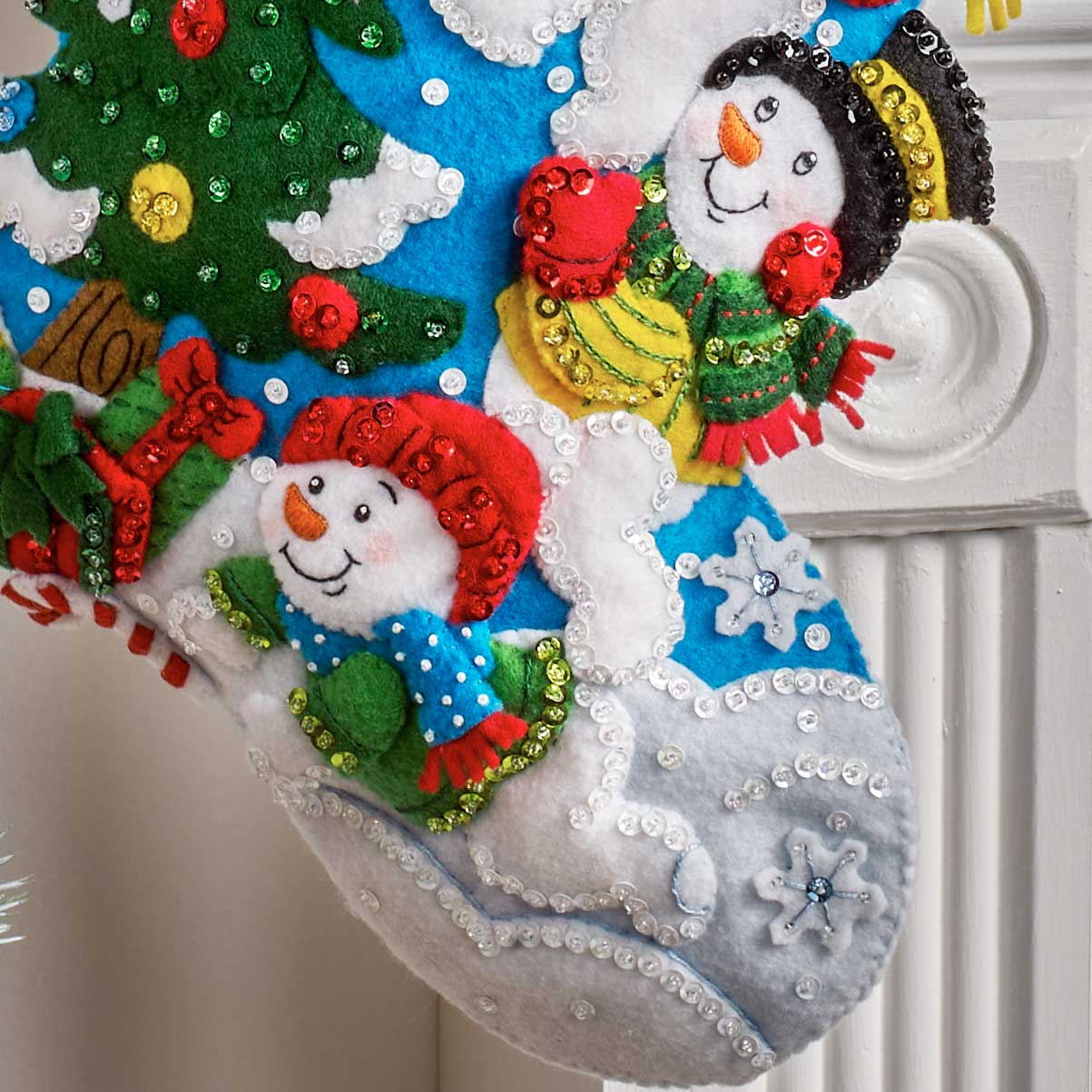 Bucilla ® Seasonal - Felt - Stocking Kits - Teamwork Snowmen - 89248E