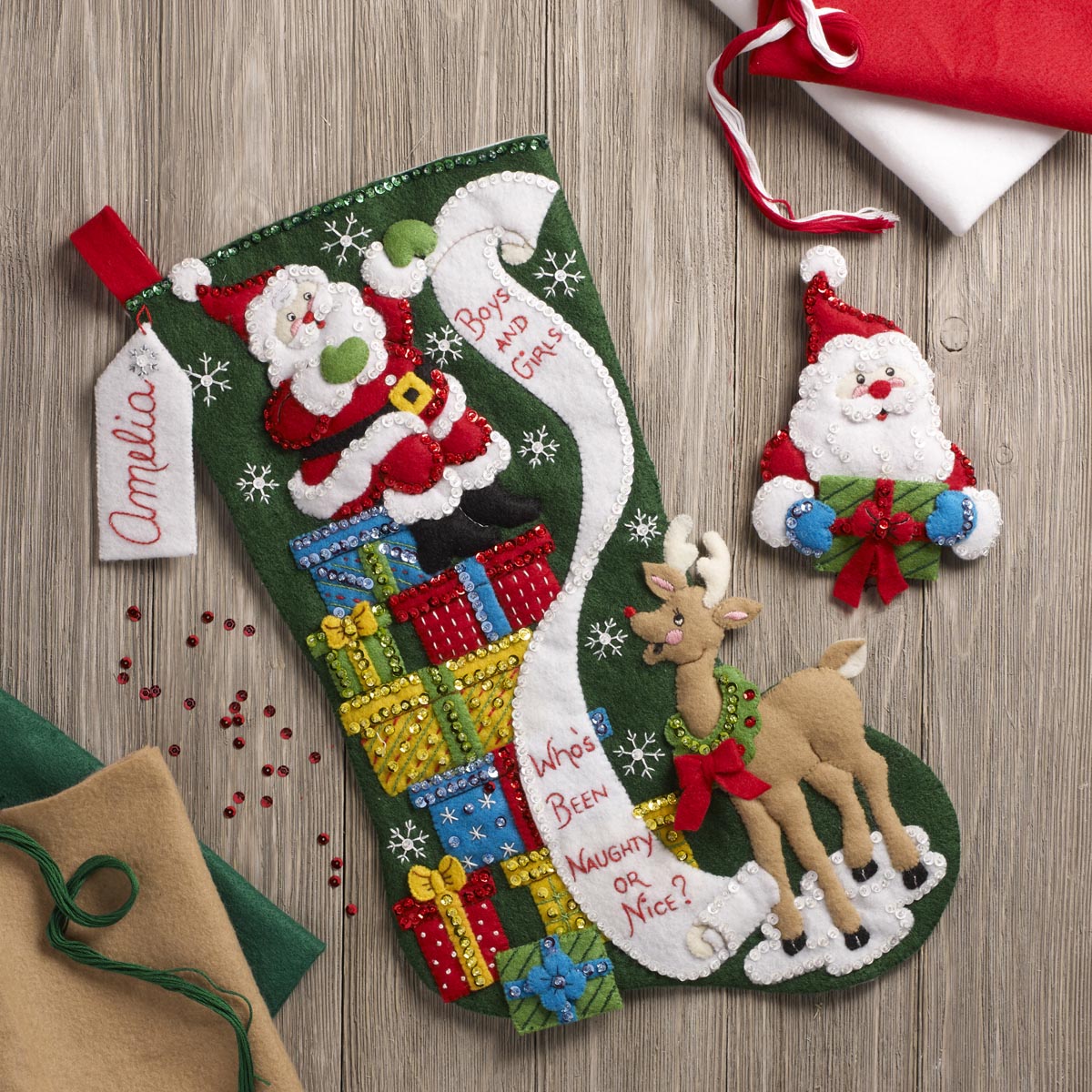 Bucilla ® Seasonal - Felt - Stocking Kits - The List - 86712