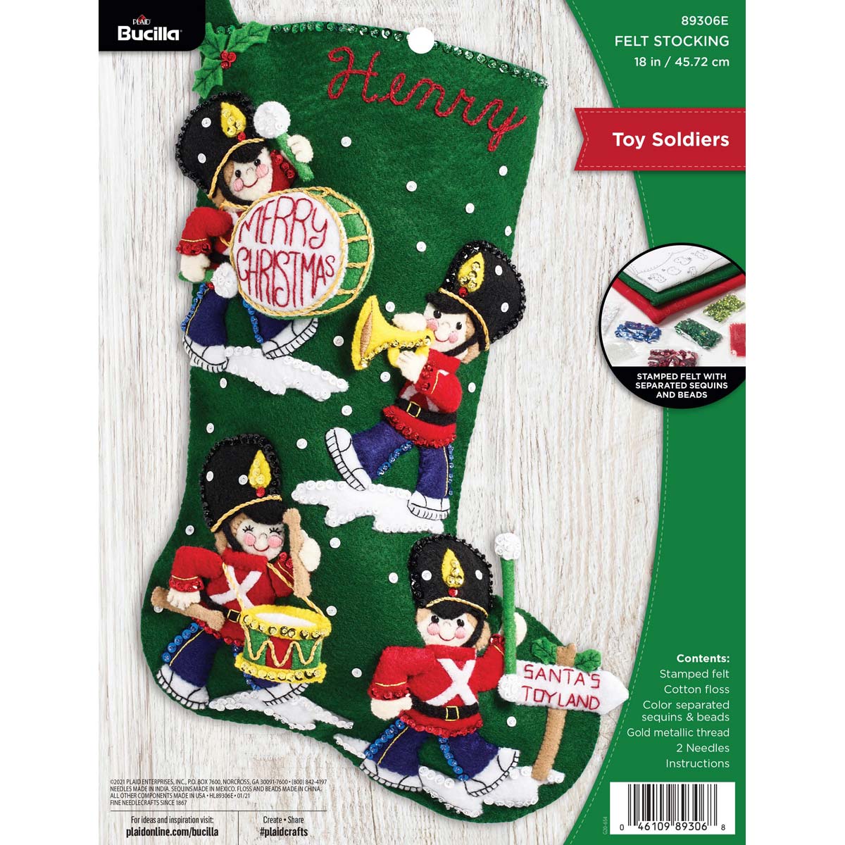 Bucilla ® Seasonal - Felt - Stocking Kits - Toy Soldiers - 89306E