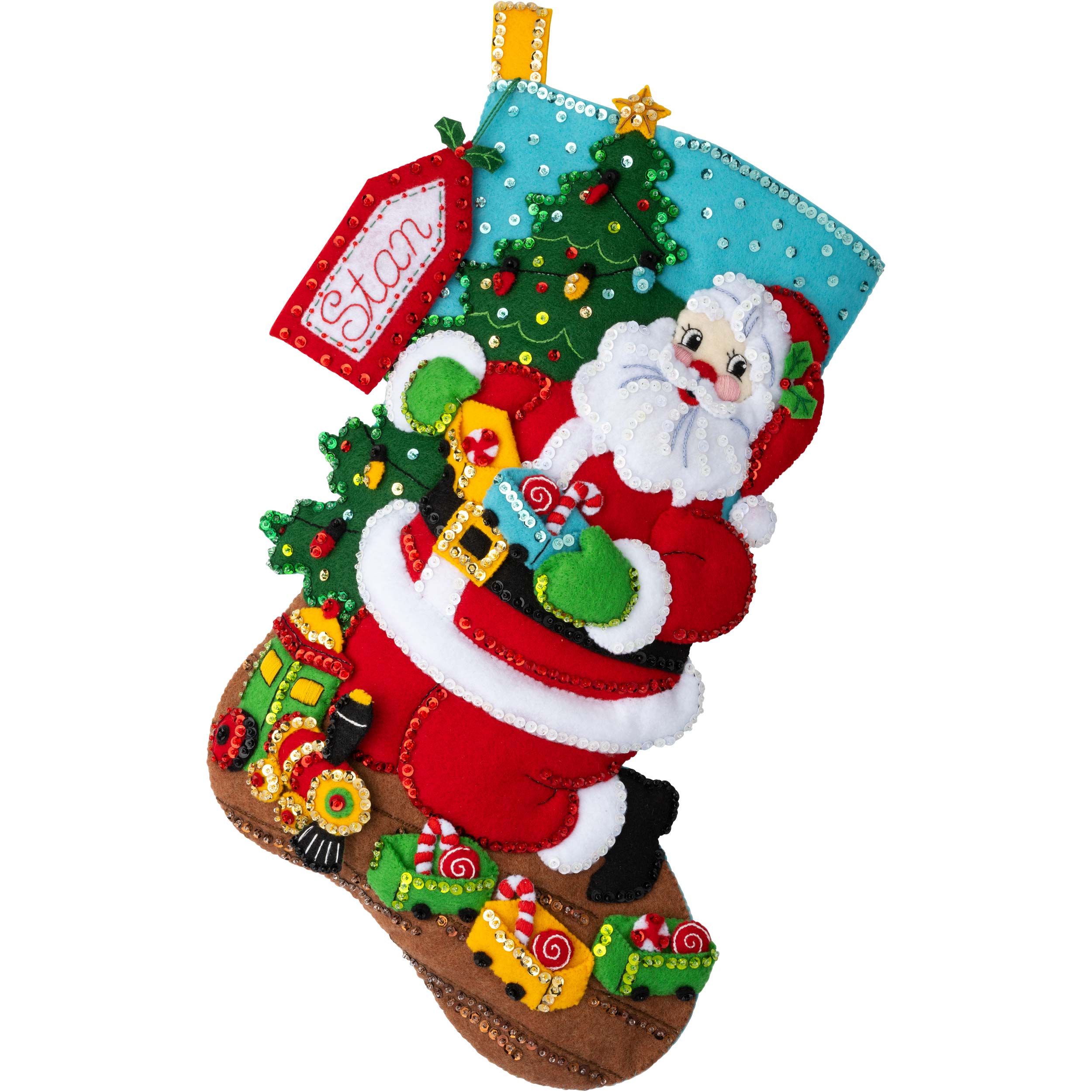 Bucilla ® Seasonal - Felt - Stocking Kits - Toy Train Santa - 89485E