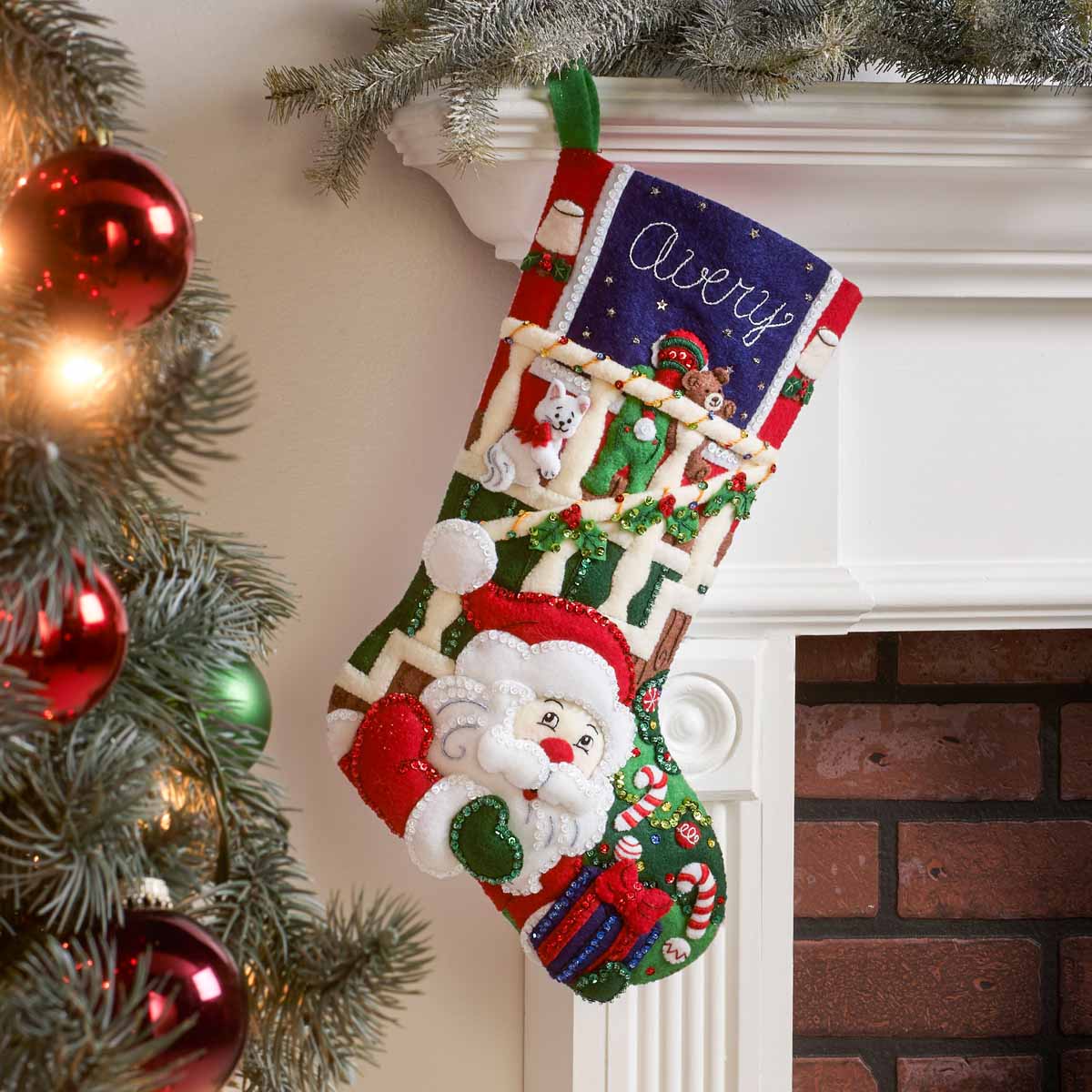 Bucilla ® Seasonal - Felt - Stocking Kits - Watching For Santa - 89244E
