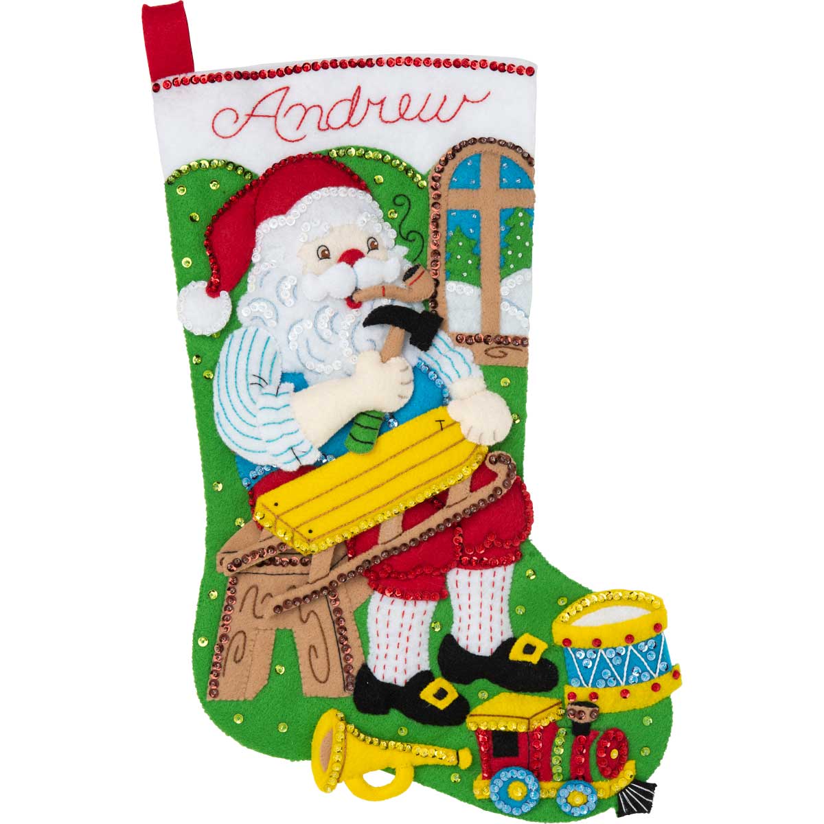 Bucilla ® Seasonal - Felt - Stocking Kits - Woodworking Santa - 86938E