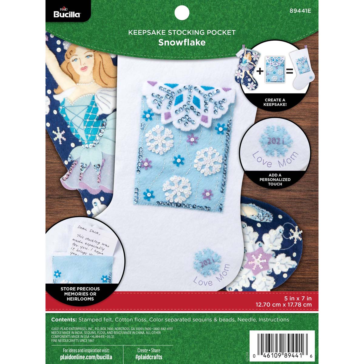 Bucilla ® Seasonal - Felt - Stocking Pockets - Snowflake - 89441E