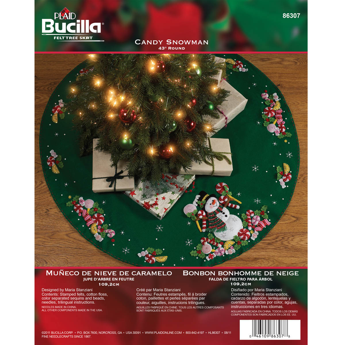 Bucilla ® Seasonal - Felt - Tree Skirt Kits - Candy Snowman - 86307