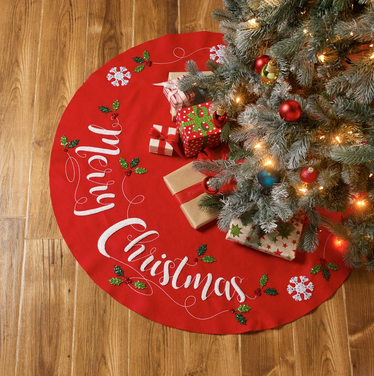 Bucilla ® Seasonal - Felt - Tree Skirt Kits - Merry Christmas - 89504E