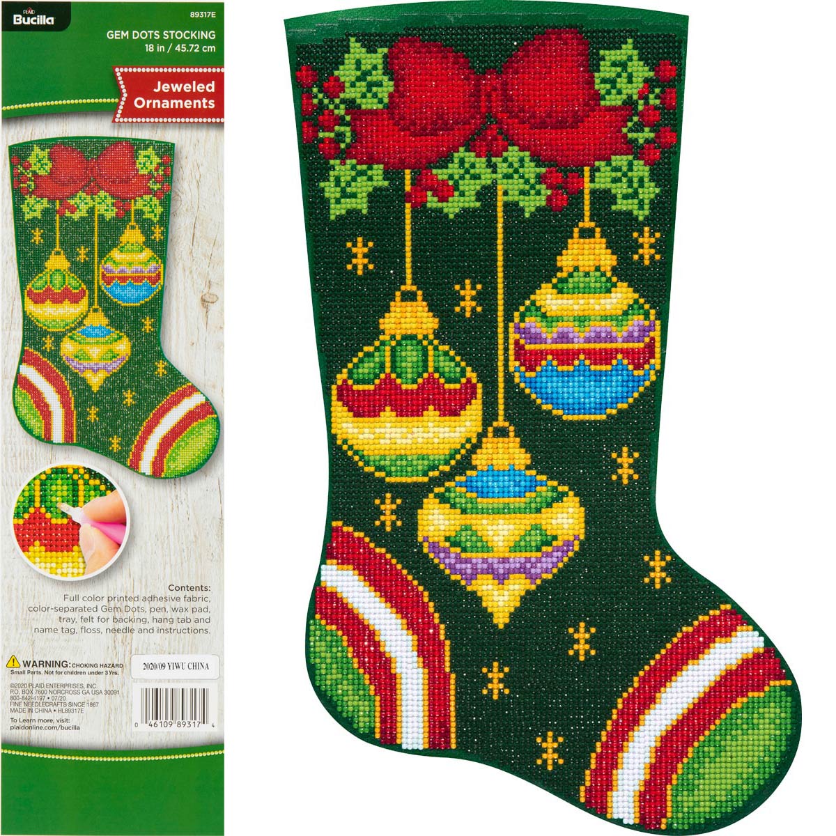 Bucilla ® Seasonal - Gem Dots - Stocking Kits - Jeweled Ornaments - 89317E
