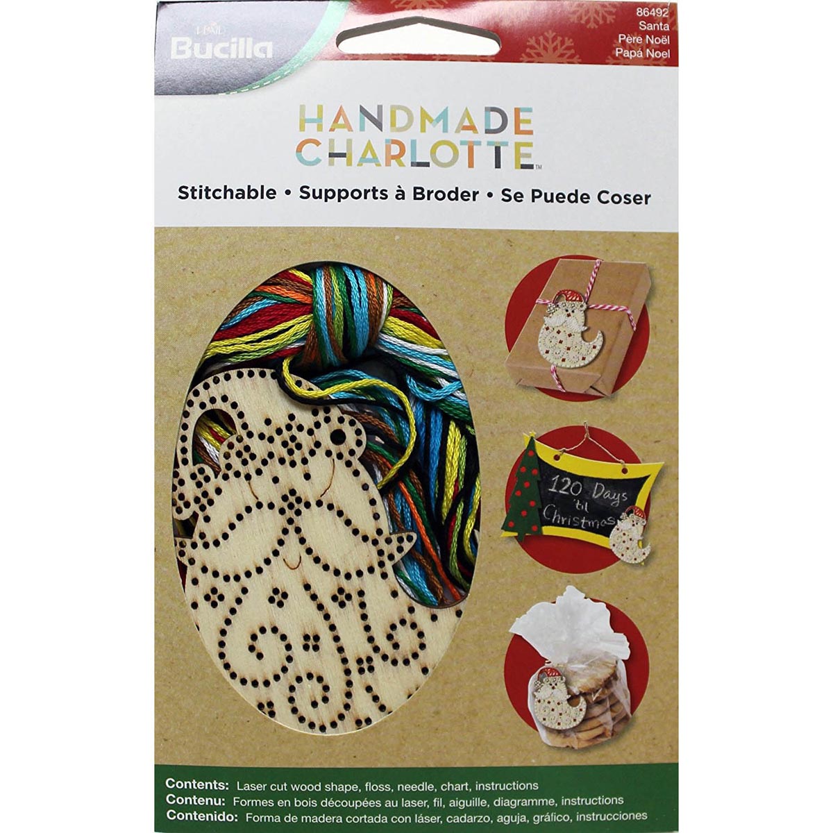 Bucilla ® Seasonal Handmade Charlotte™ Wood Stitchables - Santa - 86492