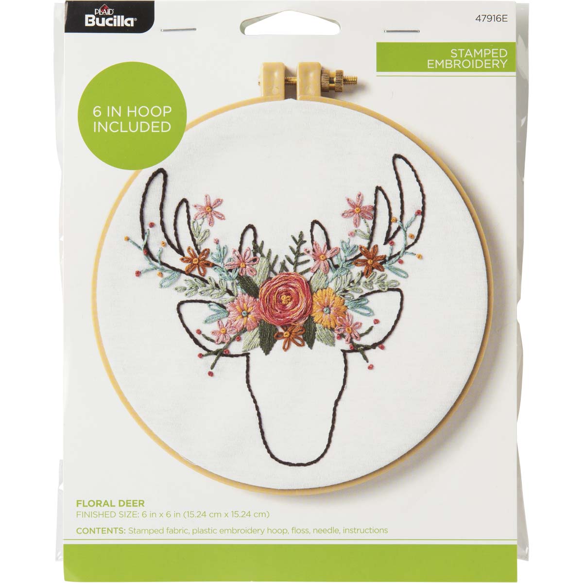 Bucilla ® Stamped Embroidery - Floral Deer - 47916E