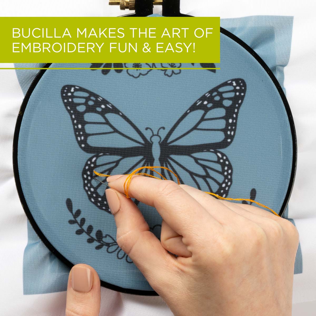 Bucilla ® Stamped Embroidery - Full Color - Monarch Butterfly - 49461E