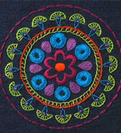 Bucilla ® Stamped Embroidery Handmade Charlotte™ - Denim Tribal Medallion - 46231