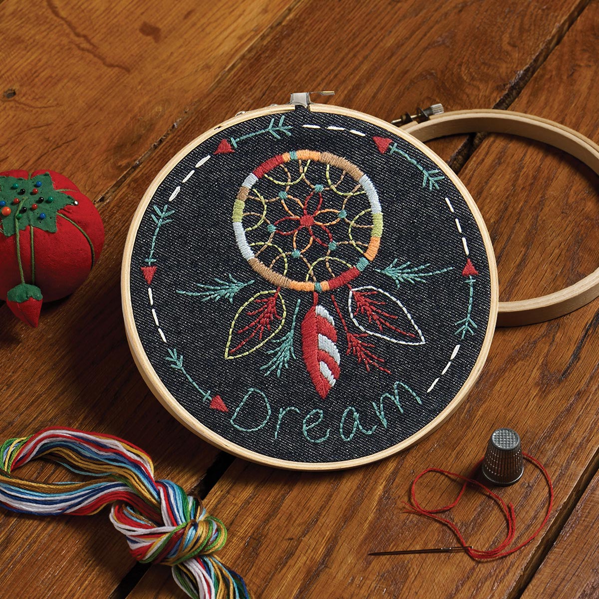 Bucilla ® Stamped Embroidery Handmade Charlotte™ - Denim Dream Catcher - 47654E