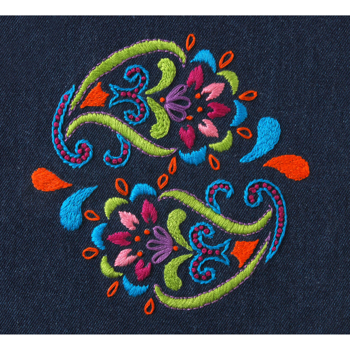 Bucilla ® Stamped Embroidery Handmade Charlotte™ - Denim Bohemian Paisley - 46229