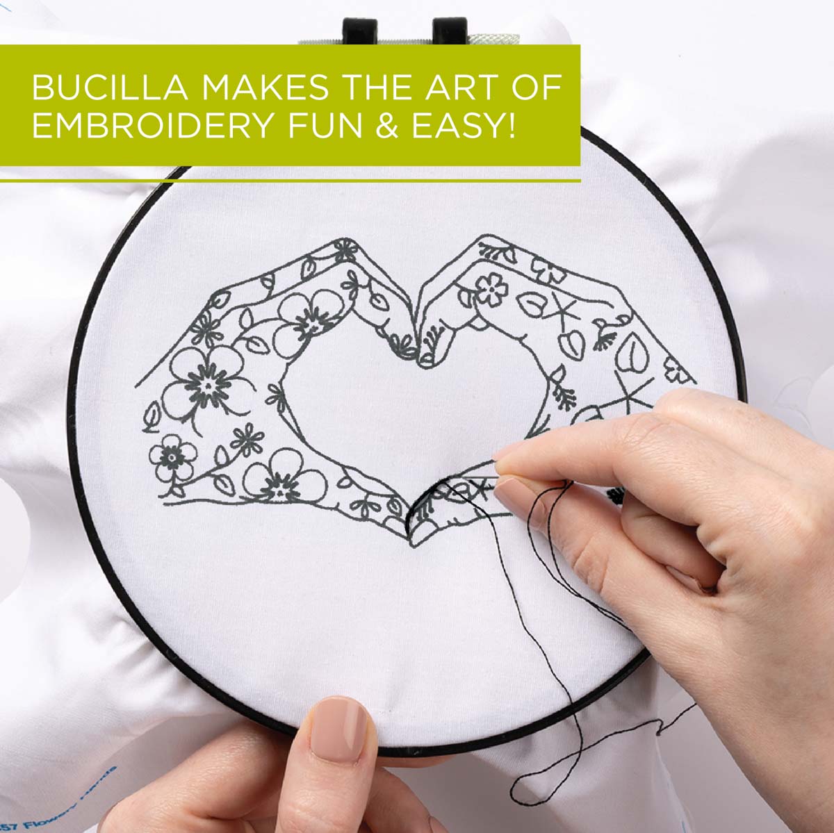 Bucilla ® Stamped Embroidery - Heart Hands - 49457E