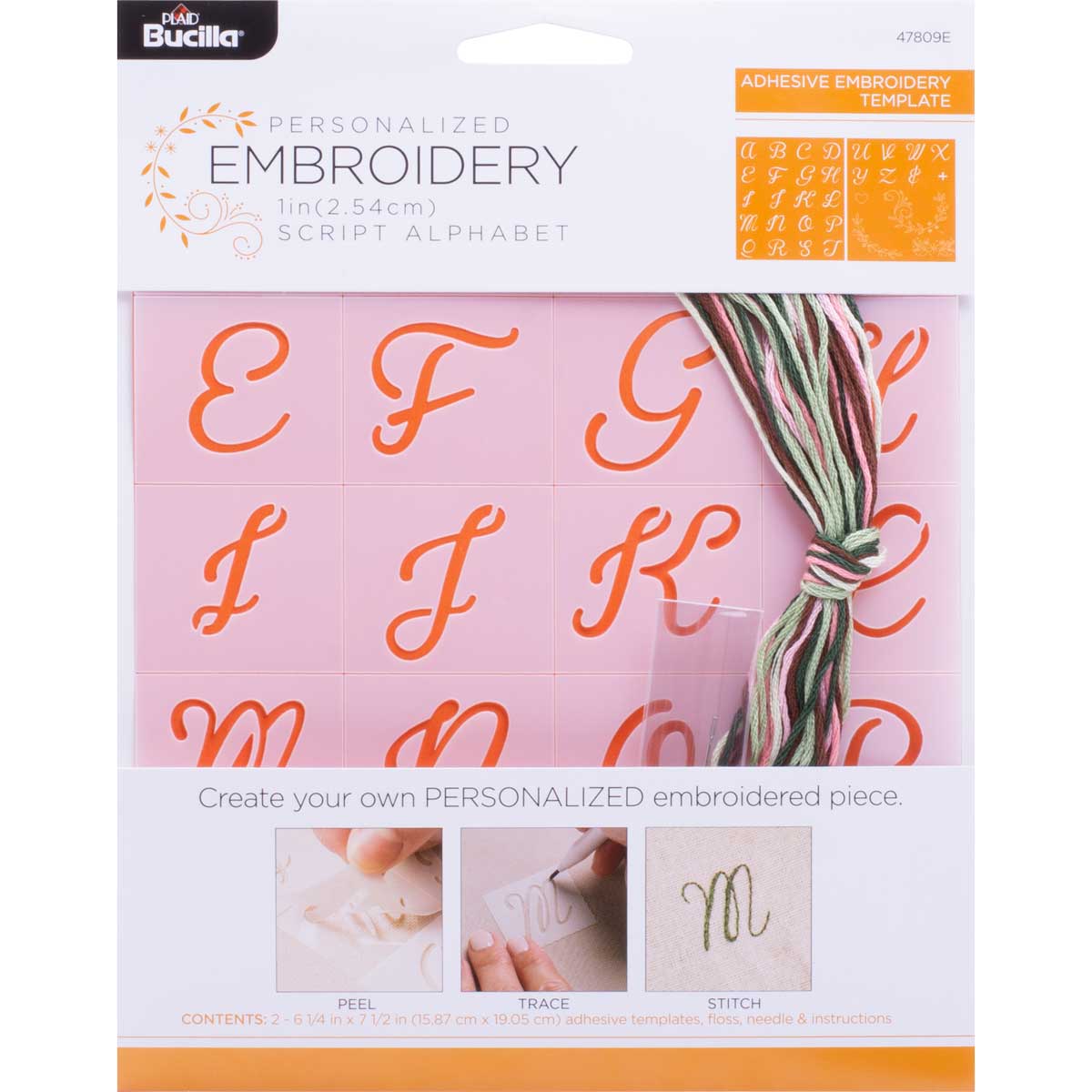 Bucilla ® Stamped Embroidery - Lettering & Monogramming Template - Script Font - 47809E