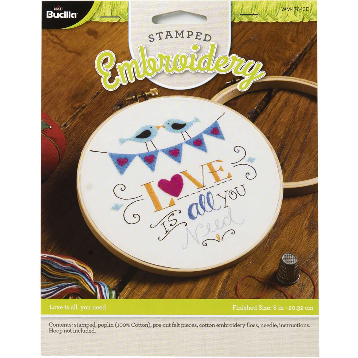 Bucilla ® Stamped Embroidery - Love is All You Need - WM47643E