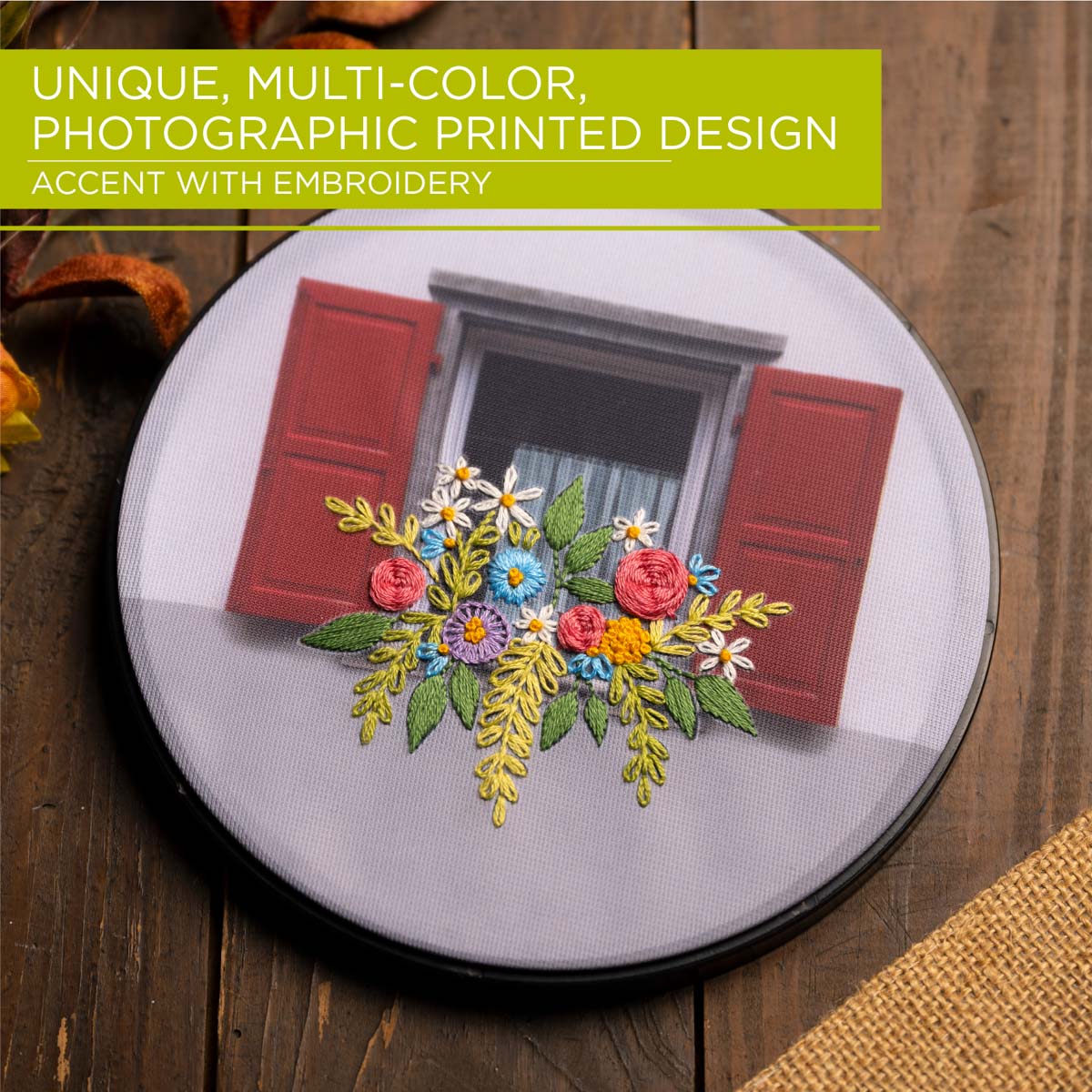 Bucilla ® Stamped Embroidery - Photgraphic - Flower Box - 49452E