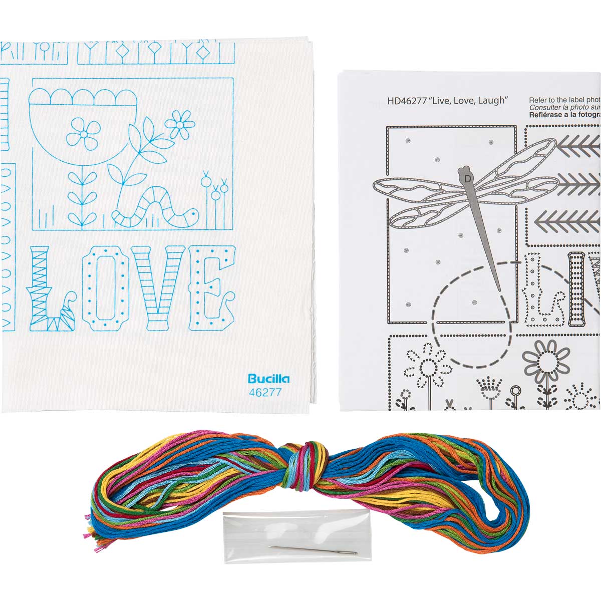 Bucilla ® Stamped Embroidery - Picture Kits - Live, Love, Laugh - WM46277E