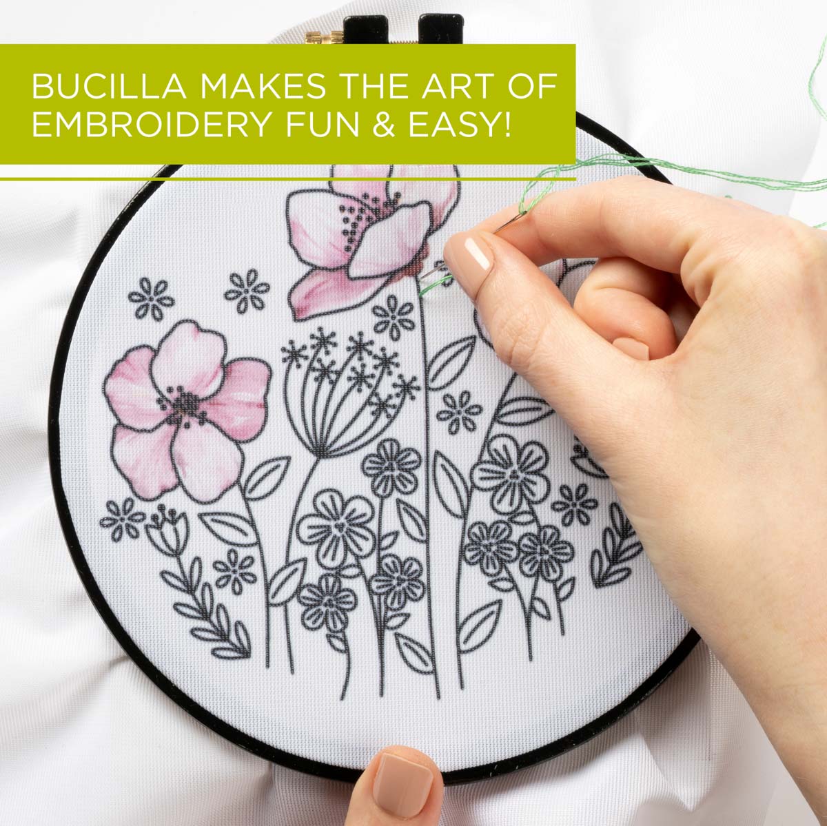 Bucilla ® Stamped Embroidery - Watercolor - Wildflowers - 49466E