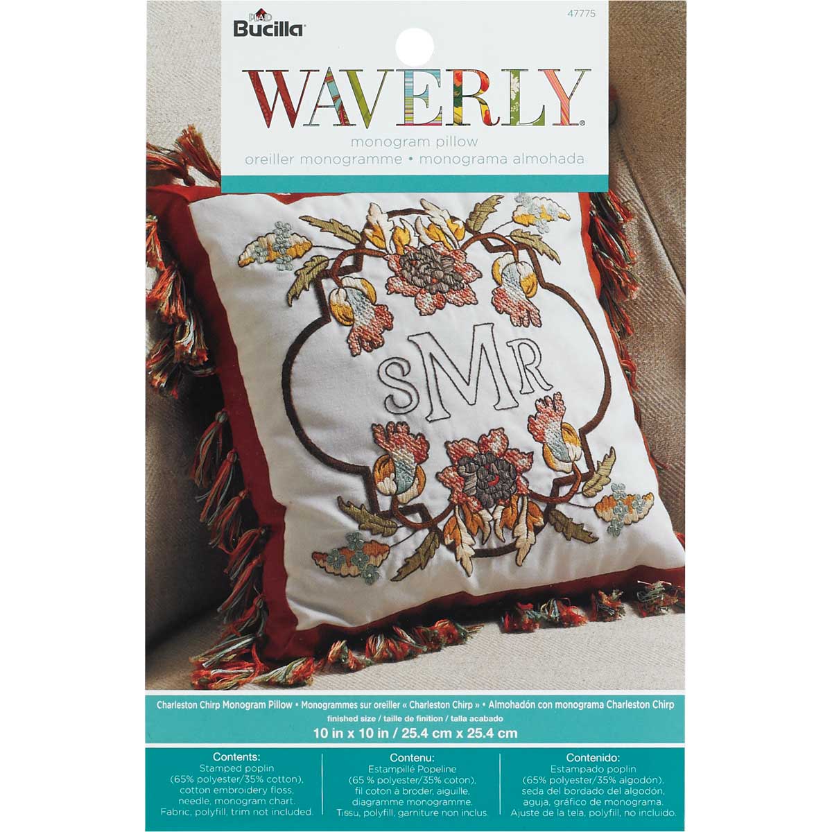 Bucilla Waverly Charleston Chirp Collection Stamped Pillow - 47775
