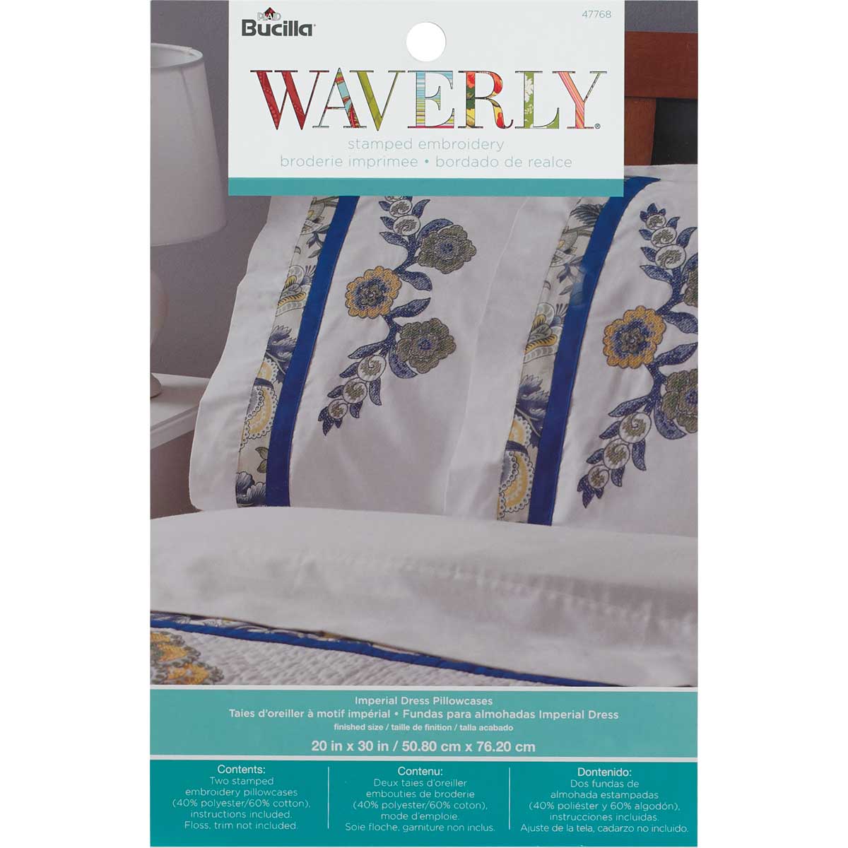Bucilla Waverly Imperial Dress Collection Stamped Pillowcase Pair - 47768
