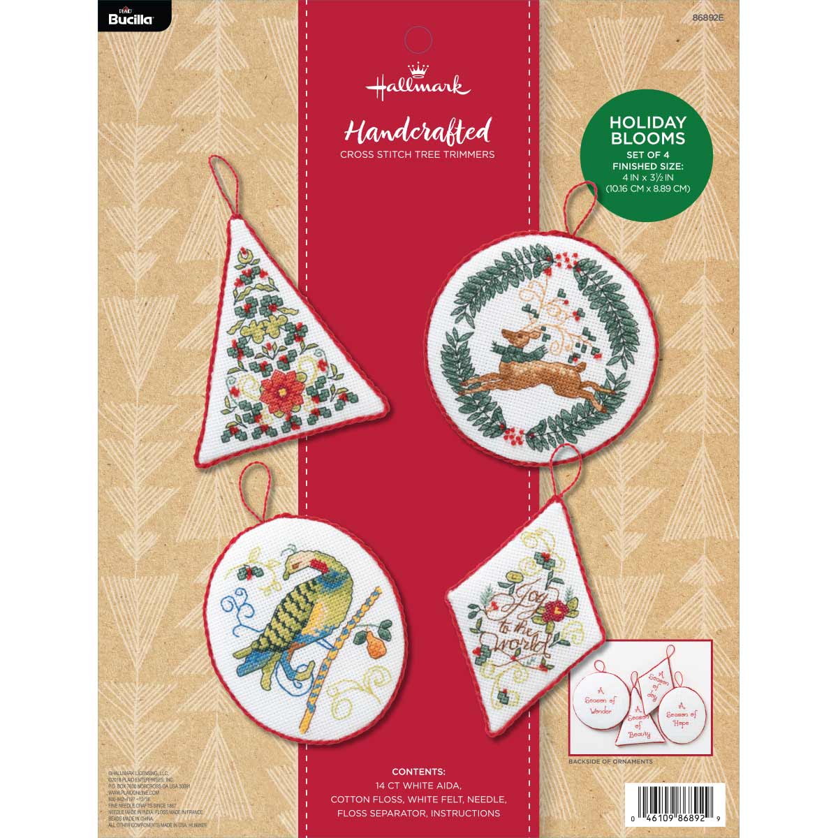 COUNTED X-STITCH - HOLIDAY BLOOMS T-TRIM 4 P