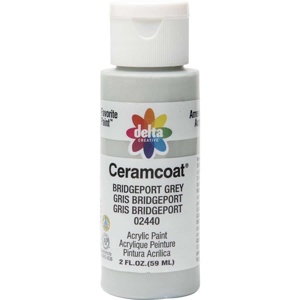 Delta Ceramcoat Acrylic Paint - Bridgeport Grey, 2 oz. - 024400202W