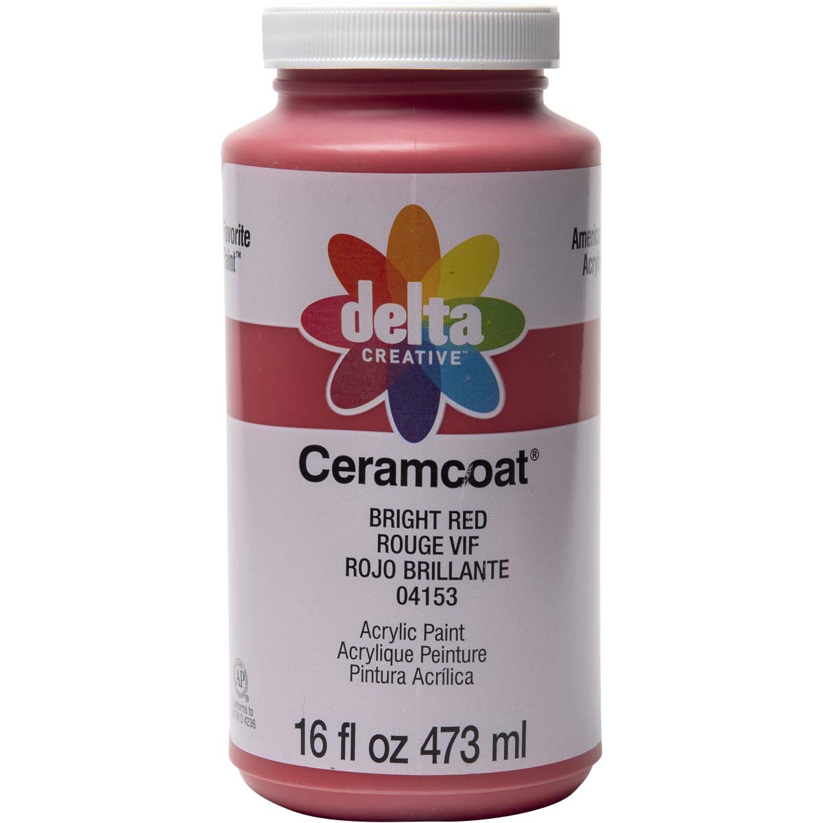 Delta Ceramcoat ® Acrylic Paint - Bright Red, 16 oz. - 04153