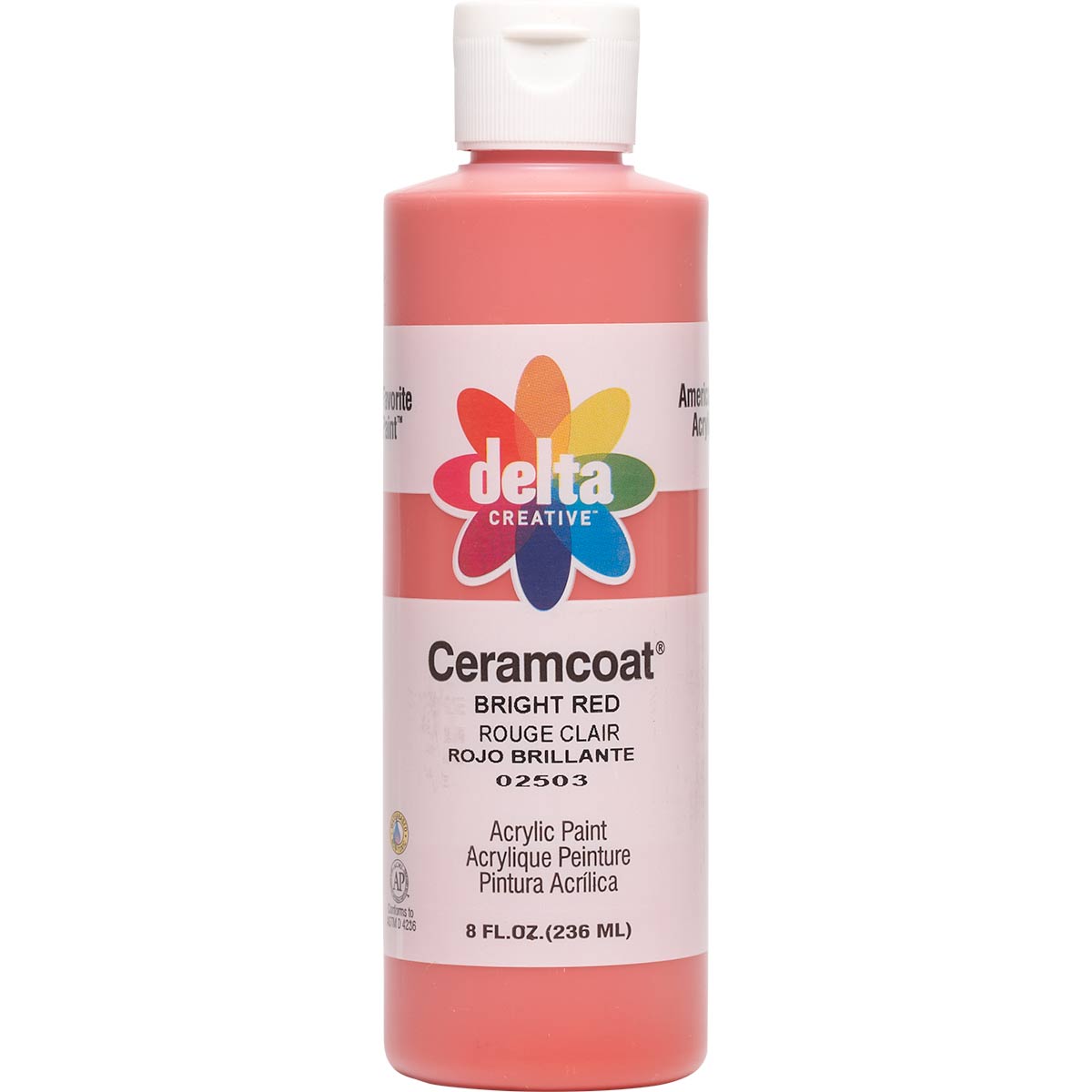 Delta Ceramcoat ® Acrylic Paint - Bright Red, 8 oz. - 025030802W