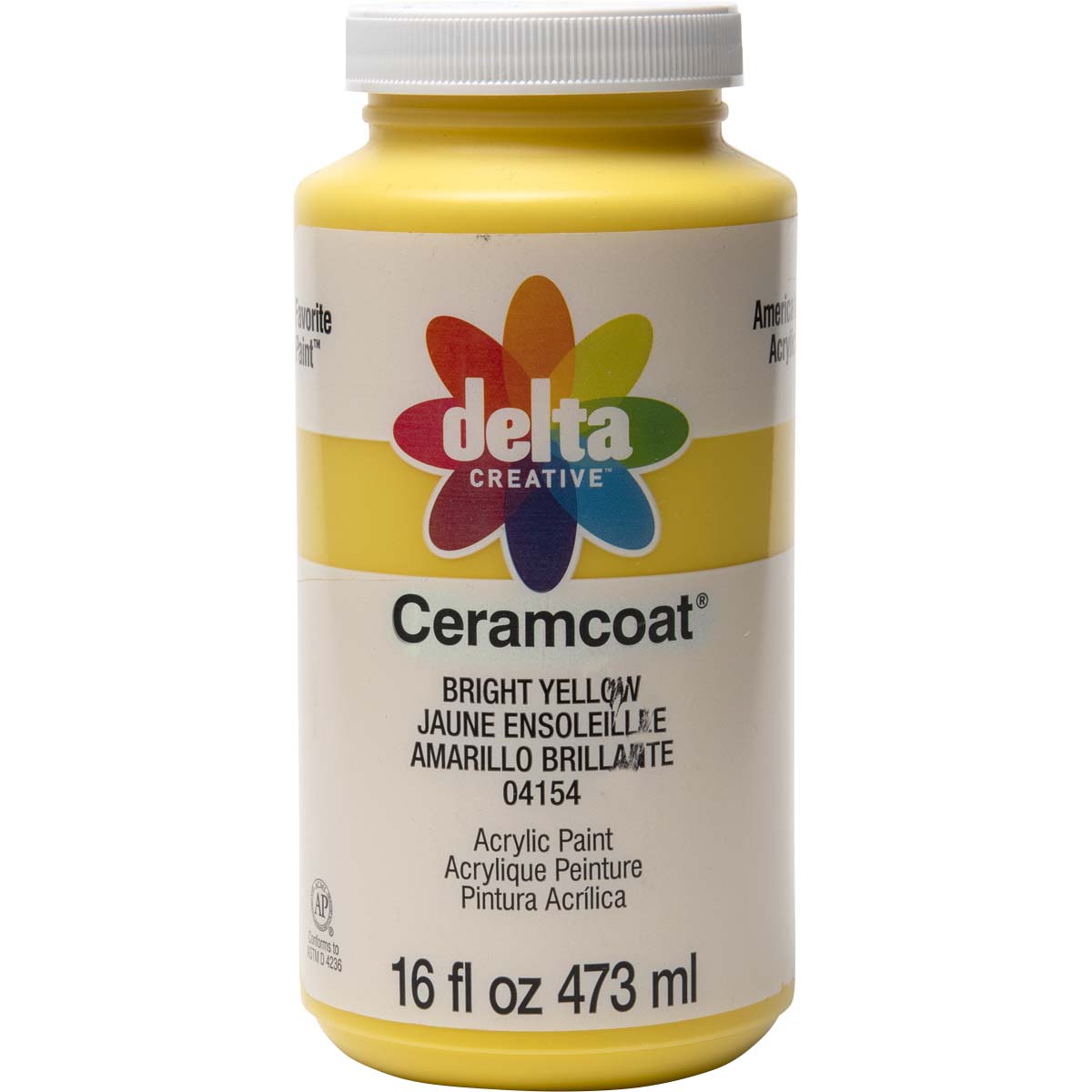 Delta Ceramcoat ® Acrylic Paint - Bright Yellow, 16 oz. - 04154