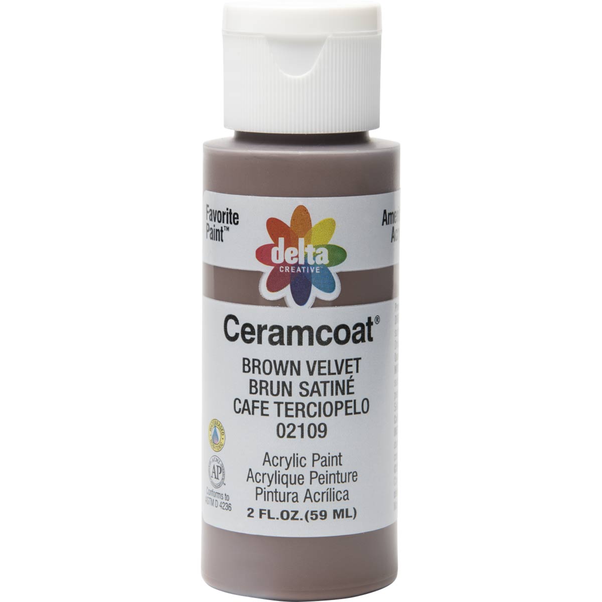 Delta Ceramcoat Acrylic Paint - Brown Velvet, 2 oz. - 021090202W