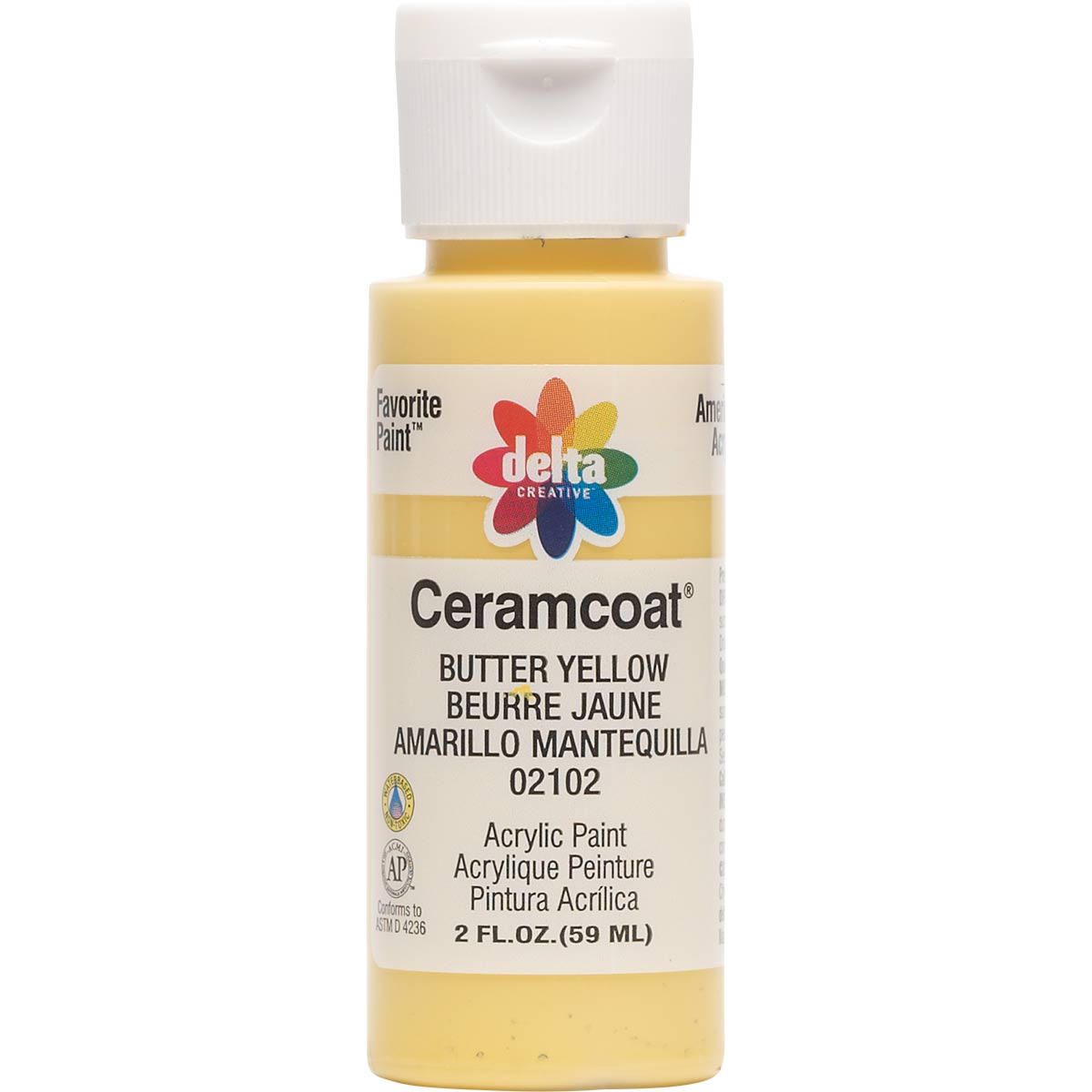 Delta Ceramcoat Acrylic Paint - Butter Yellow, 2 oz. - 021020202W
