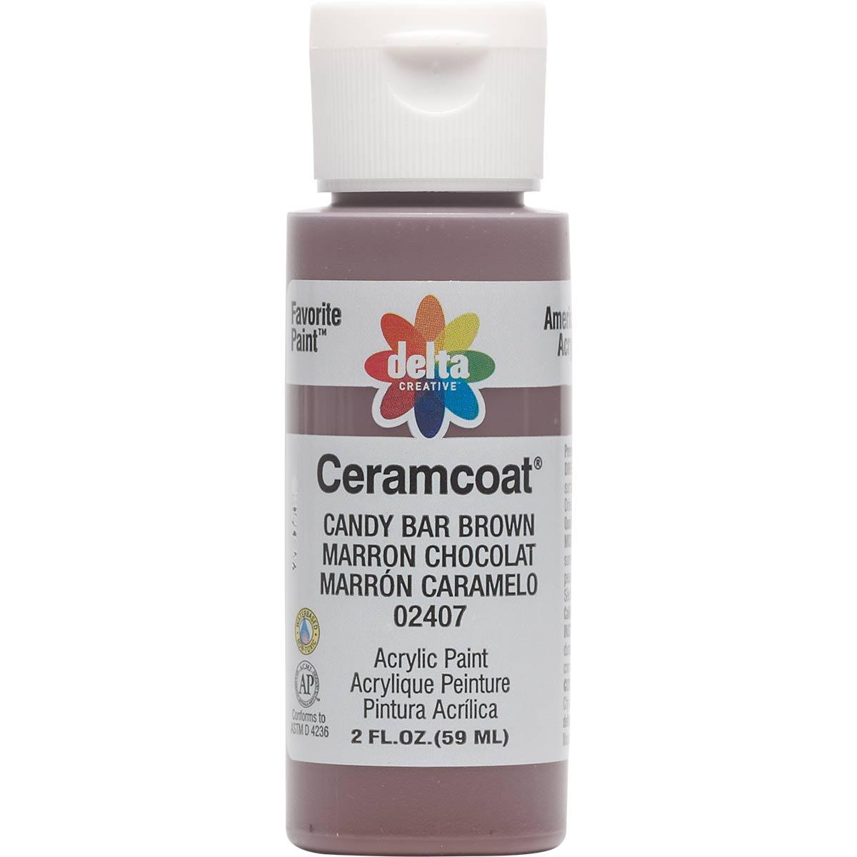 Delta Ceramcoat Acrylic Paint - Candy Bar Brown, 2 oz. - 024070202W